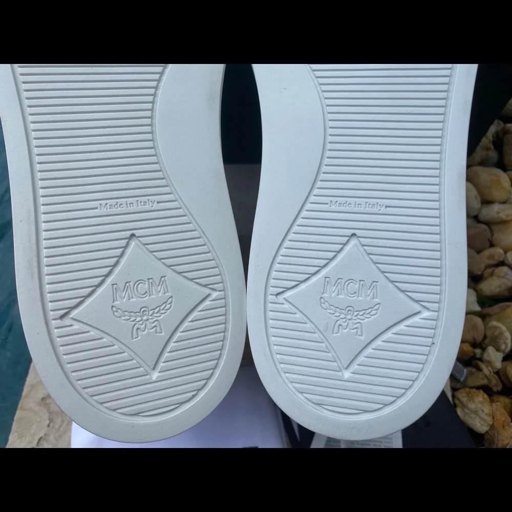 MCM‎ Blue & Silver Leather Men's Hi-top Sneakers